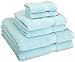 Superior Egyptian Cotton Pile 6 Piece Towel Set, Includes 2 Bath, 2 Hand, 2 Face Towels/Washcloths, Ultra Soft Luxury Towels, Thick Plush Essentials, Guest Bath, Spa, Hotel Bathroom, Sea Foam