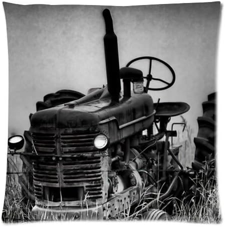 PocaBlife Old Farm Tractor Antique Cushion Case - Decorative Square Throw Cushion Pillow Case Pillow Shell Pillowcase - 18x18 Inches