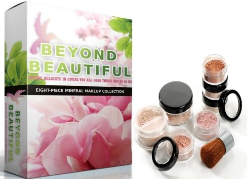 8pc Be Beyond Beautiful Bare Skin Improving Mineral Makeup Kit | Gluten free | MEDIUM & TAN Matte Foundation