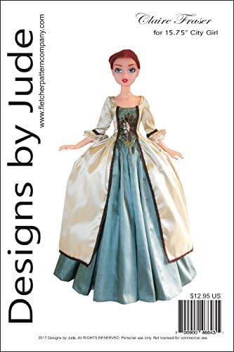 Outlander Claire Fraser Dress Pattern for 15.75" City Girl Dolls Tonner
