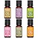 Purest Naturals Top 6 Essential Oils Set - 100% Pure Therapeutic Grade Oil - Rose Frankincense Lavender Ylang Ylang Lemongrass & Peppermint - Best For Oil Diffuser, Massage, Aromatherapy - Premium Kit