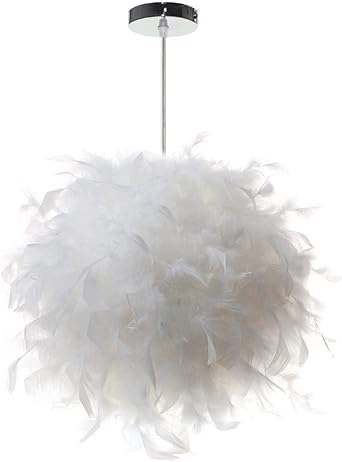 large white feather light shade