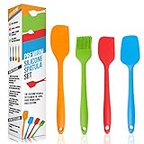 K-Home Silicone Spatula Set – Heat Resistant And Non-Stick Spatulas For Cooking, Baking And Mixing (4 Pack)