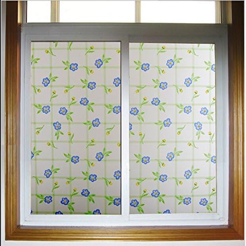 Coavas Green Leaves Frosted Privacy Window film For Home Bedroom Bathroom Kitchen Glass Door 17.7 Inch by 78.7 Inch