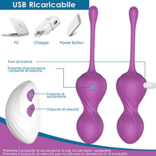 ALOFA-Silicone-Kegel-palline-Ball-Impermeabile-10-modalita-e-Telecomando-utilizzato-Per-Lesercizio-Muscolare-Del-Pavimento-PelvicoViola