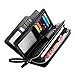 Rfid women's wallets ladies Leather Wristlet organizer with phone slot large capacity