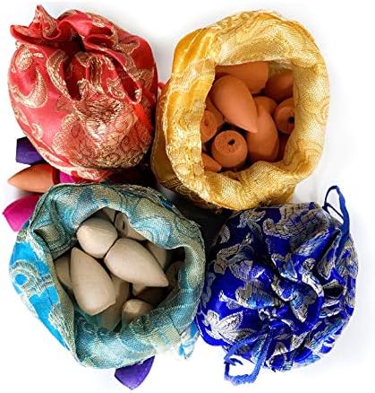 OWMMIZ Incense Waterfall 160 PCS Mixed 4 Natural Scents Backflow Incense Cones Sandalwood, Rose, Lavender, Jasmine, Suitable for Waterfall Backflow Incense Holders