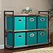 Household Essentials 83-1 Foldable Fabric Storage Bins | Set of 6 Cubby Cubes with Handles | Aqua