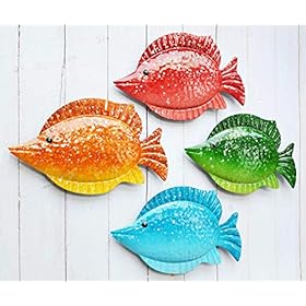 ShabbyDecor Coastal Ocean Sea Metal Fish Hanging Wall Art Decor for Living Room Bedroom Bathroom Guest Room Pool Wall… 51Q%2BT%2BcxuIL