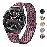 SWEES Milanese Band Compatible Samsung Galaxy Watch 42mm, 20mm Magnetic Stainless Steel Metal Replacement Band for Galaxy Watch 42mm, Gear Sport, Gear S2 Classic Smartwatch Girls Women Men, Wine