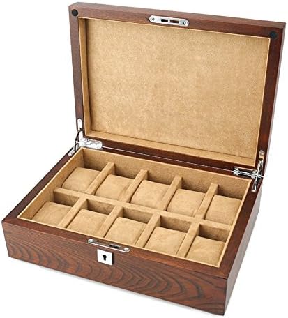 Pure solid wood window watch box/ mechanical watch storage box collection/ automatic table-box/ locking storage box-A