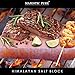 Majestic Pure Pink Himalayan Salt Block - with Stainless Steel Holder - 12in x 8in x 1.5in