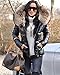Roiii Women Winter Warm Down Jacket Thick Slim Flash Coat Down Outdoor Hood Parka Short Slim Jacket Black