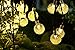 [21ft 30 Led] Solar Outdoor String Lights Globe\ Fairy Crystal Outside Hanging Lighting, 8 Mode (Steady, Flash), Waterproof, Halloween Decoration, Patio, Garden, Yard, Christmas Tree (Warm White)