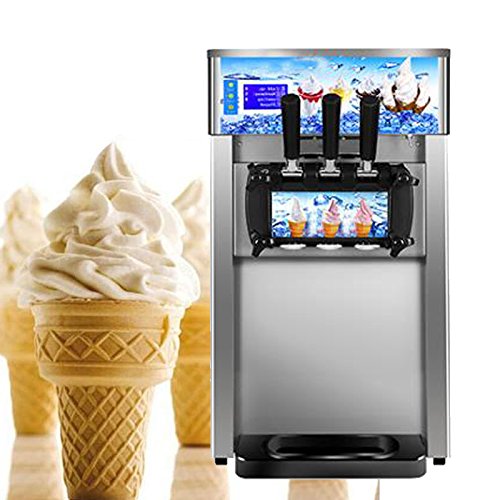 zinnor Ice Cream Machine, Commercial Soft Ice Cream Making Machine 1200W 3 Flavors 110V 18L/H Ice Cream Maker Frozen Drink Maker USA Shipping