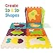 Foam Puzzle Play Mat, Tomi Baby Playmat with 9 Soft Interlocking Floor Tiles for Infants, Toddlers and Kids-Great Mats for Crawling and Playing -Vibrant Animal Shapes- Non Toxic