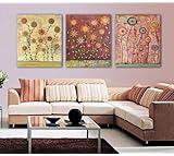 Lemon Tree Art-Huge Abstract Vintage Art Flowers Picture Painting on Canvas Print with Stretched and Framed, ready to Hang, Modern Home Decorations Wall Art set of 3 Each is 40*50cm #cy-706