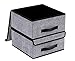 Onlyeasy Foldable Storage Bins Cubes Boxes with Lid - Storage Box Cube Cubby Basket Closet Organizer Pack of Two with Leather Handles for Closet Bedroom, 13
