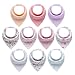 10-Pack Baby Bandana Drool Bibs for Girls with Adjustable Snaps, Organic Cotton Soft and Absorbent Newborn Baby Shower Gift, Toddler Girl Solid Color Bibs for Drooling and Teething by MiiYoung