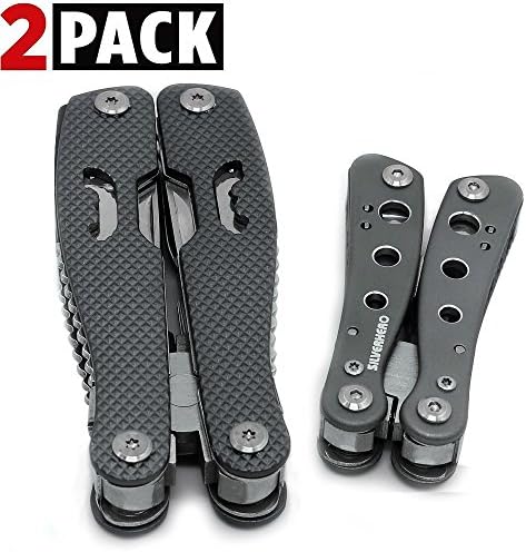 Multitools Plier, 2 Pack of Multi Purpose Pliers ( 11-in-1 and 10-in-1): includes multi-pliers, Knife, Flat Head Driver, Phillips Screwdriver, File, Bottle Opener, and More. Carry Case Included.