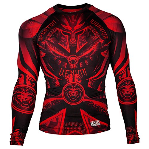 Venum Gladiator 3.0 Rashguard - Long Sleeves - S, Black/Red, Small