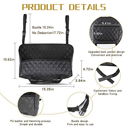 OTAN Car Net Pocket Handbag Holder,Purse Holder Storage for Drivers,Handbag Holder Front Seat Storage, PU Leather Seat… - Image 4