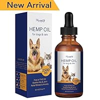 Fancymay Hemp Oil for Dogs & Pets 1500MG 60ml, Organic Pet Hemp Oil Treats, Anxiety Relief for Dogs and Cats, Supports Hip and Joint Health, Pain Relief - OMEGA 3, 6