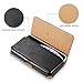 2 Pack Horizontal Leather Cell Phone Holster - LUXMO Genuine Leather Belt Clip Holster Pouch Carrying Cover Case for iPhone 8 Plus/ 7 Plus/Galaxy S10 Plus/ S9 Plus/ S8 Plus (Black + Brown)