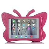 HCHA Apple iPad 2 3 4 Kids Case Kids Proof Shockproof Protective Case Drop-proof Durable Light Weight EVA Foam Case for iPad 2/3/4 Generation 9.7 Inch (Butterfly Rose Red)