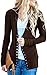 NENONA Women's V-Neck Button Down Knitwear Long Sleeve Soft Basic Knit Snap Cardigan Sweater(Brown-L)