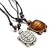 THUNARAZ 2pcs sea Turtle Necklace Pendant Set for Men Adjustable Cord