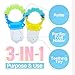 Baby Feeder for Boys 2 Pack, Grab n’ Shake Rattle Teething Toy Set | Fresh Food-Fruit Silicone Feeder & Teether