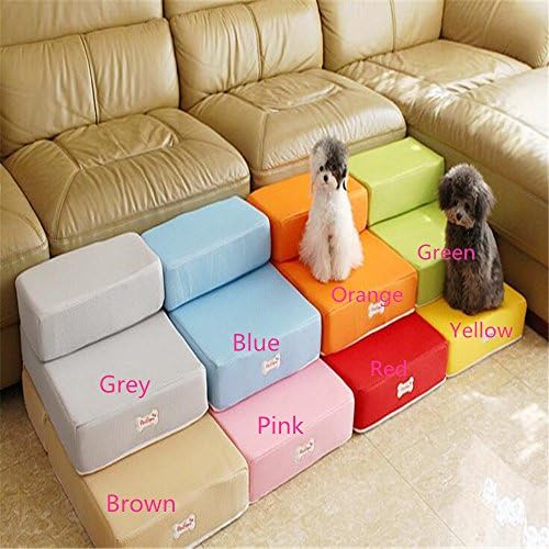 Mltao L26.3” x W15.3” x H7.8” 2 Levels Easy Step dog stairs Removable Fabric Cover Red