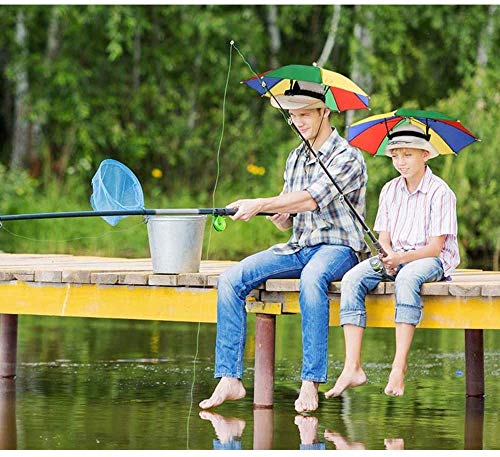 YIQI Kopfschirm Regenschirm Hut Bunt Kopfregenschirm Faltbarer Sonnenschirm Hut Regenschirm Hut Schirmhut Mini… – Bild 6