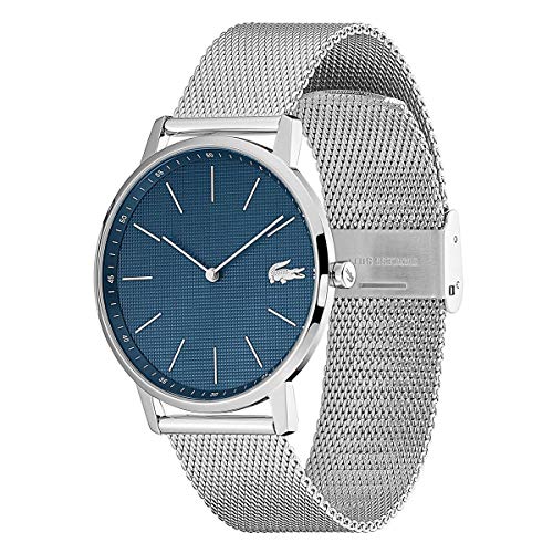 Lacoste Reloj Analógico de Cuarzo para hombre con correa de malla de acero inoxidable plateada – 2011005 - Imagen 4