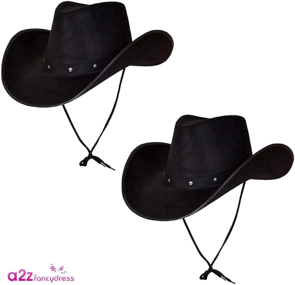 Wicked Costumes Adult Texan Cowboy Hat Black 2 Pack Fancy Dress Party Accessory Wild Western Sheriff Country Western Rancher - Image 4