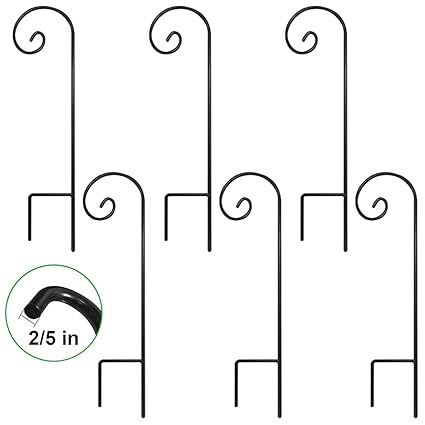 Gardening Shepherd Hook 92 In Tall 3 5in Thick Hummingbird Bird