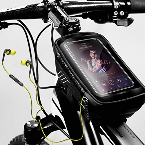 image for KT-GARY Bike Phone Mount Bag, Bicycle Front Frame Bag Waterproof Touch