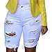 iLUGU Women Elastic Destroyed Hole Leggings Short high Waisted Jeans Pants Denim Shorts Ripped Jeans