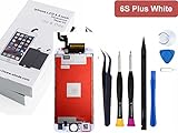 iPhone 6S Plus Screen Replacement For Lcd Touch Screen Digitizer Frame Assembly Set with 3D Touch Oli & Ode Free Tool Set Included 5.5 Inch (White)