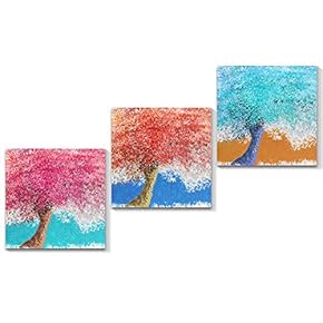 3 Piece Canvas Wall Art Abstract Color Canvas Prints Home Artwork Decoration for Living Room,Bedroom - 12"x12"x3 Panels