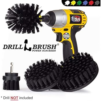 BBQ Grill Cleaning Ultra Stiff Drill Powered Cleaning Brushes 4 Piece Kit Replaces Wire Brushes for Rust Removal, Loose Paint, De-Scaling, Graffiti Removal on Stone, Brick, and Masonry.