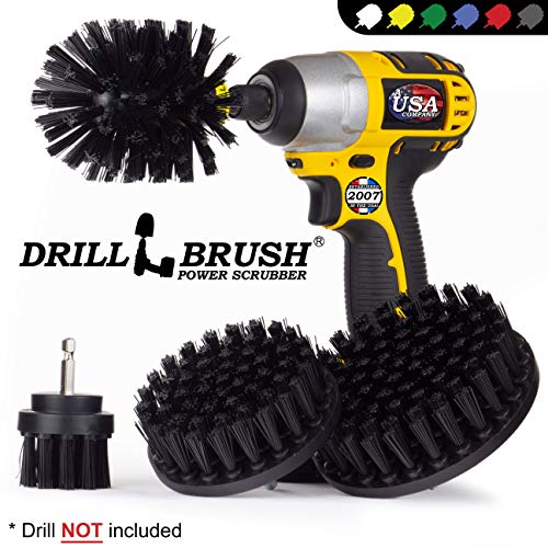 BBQ Grill Cleaning Ultra Stiff Drill Powered Cleaning Brushes 4 Piece Kit Replaces Wire Brushes for Rust Removal, Loose Paint, De-Scaling, Graffiti Removal on Stone, Brick, and Masonry.