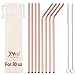 JOYECO 8 Pcs Reusable Metal Straws Stainless Steel Drinking with Case, 10.5 inches Extra Long for 20oz 30oz Tumblers, Rose Gold