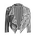Womens ¾ Sleeves Stripes Print Waterfall Crop Blazer Black/White