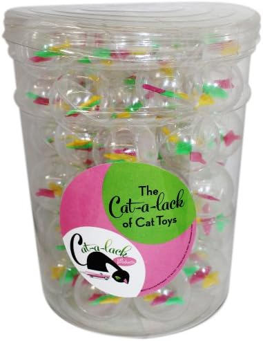Cat-A-Lack 56-Piece Twirly Balls in Jar for Pets