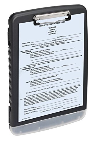 Office Depot Portable Clipboard Storage Box, Letter Size, Charcoal, 10030