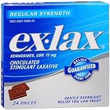Ex-Lax Choc Rs 24s Size 24ct Ex-Lax Regular Strength Chocolate Stimulant Laxative 24ct