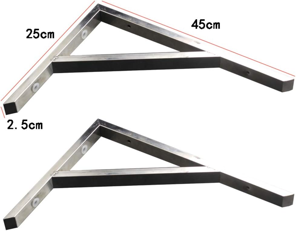 OWUV Stainless Steel Triangle Brackets (2 pcs), Wall-Mounted Metal Shelf Bracket, Floating Shelf Supporter, with Screws and Expansion Tube