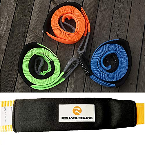 RELIABLESLING Heavy Duty Recovery Tow Straps 3" X 30', 30000 Lb Capacity,Recover Vehicle Stuck in Mud/Snow Winch Snatch Strap-Protective Loops, Road Towing Rope ... - Thumbnail 3